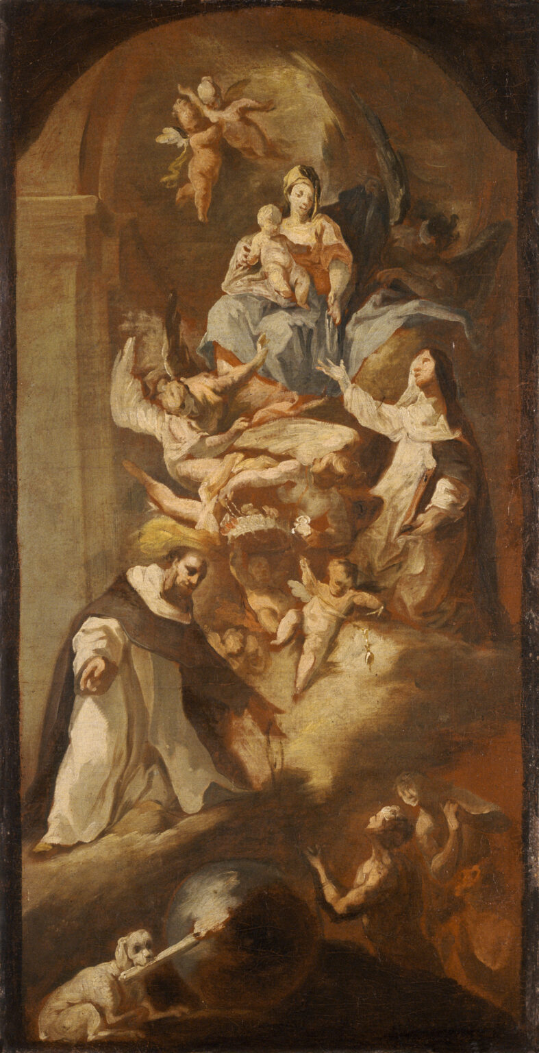 Franz Joseph Spiegler - Die Vergabe des Rosenkranzes an die Heiligen Katharina von Siena und Dominikus