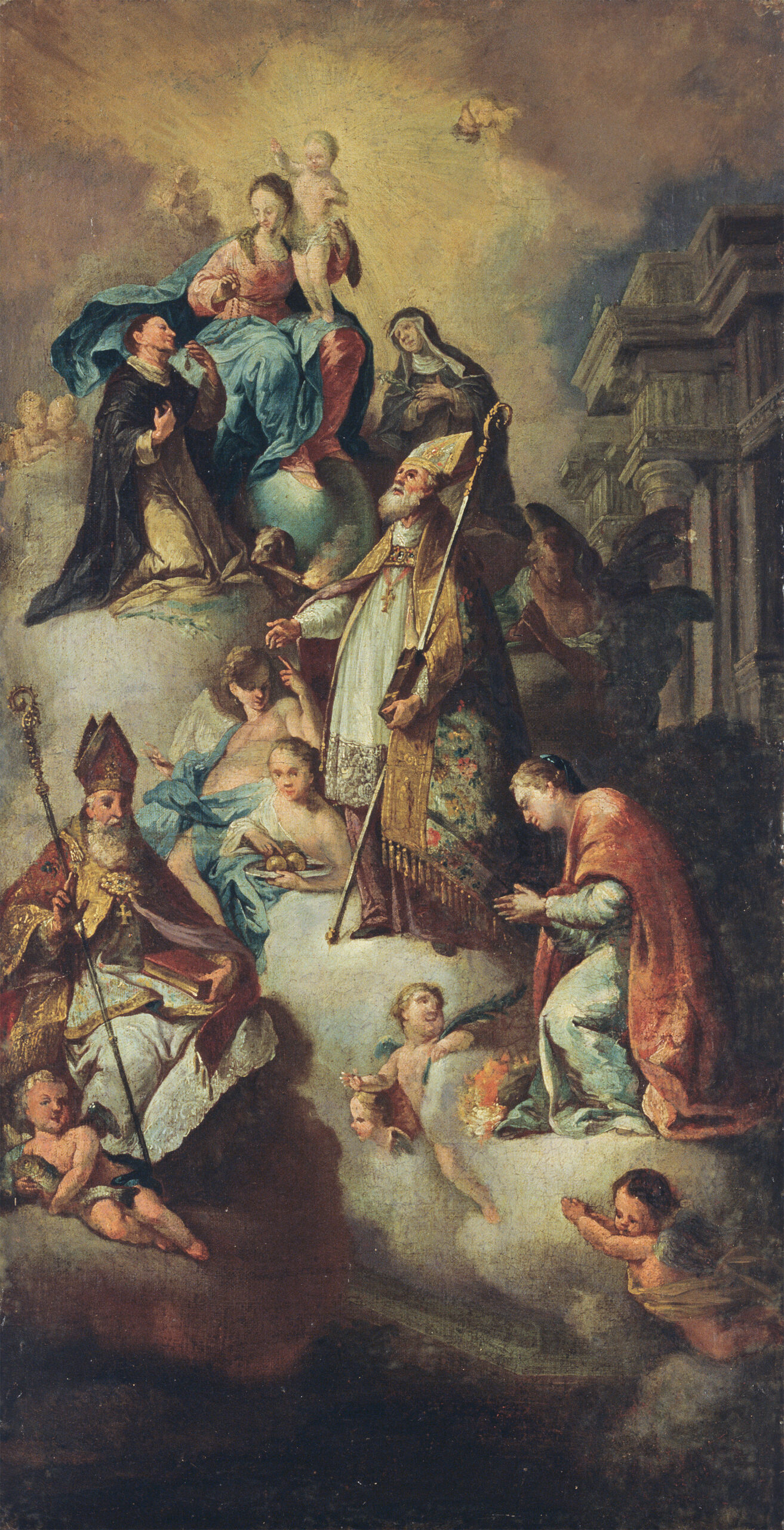 Franz Anton Weiss - Rosenkranzspende mit Heiligen